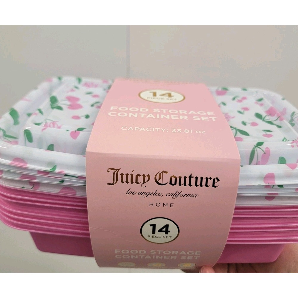 NEW Juicy Couture Cherry Hearts 14 Piece‎ Meal PreP Food Storage Containers